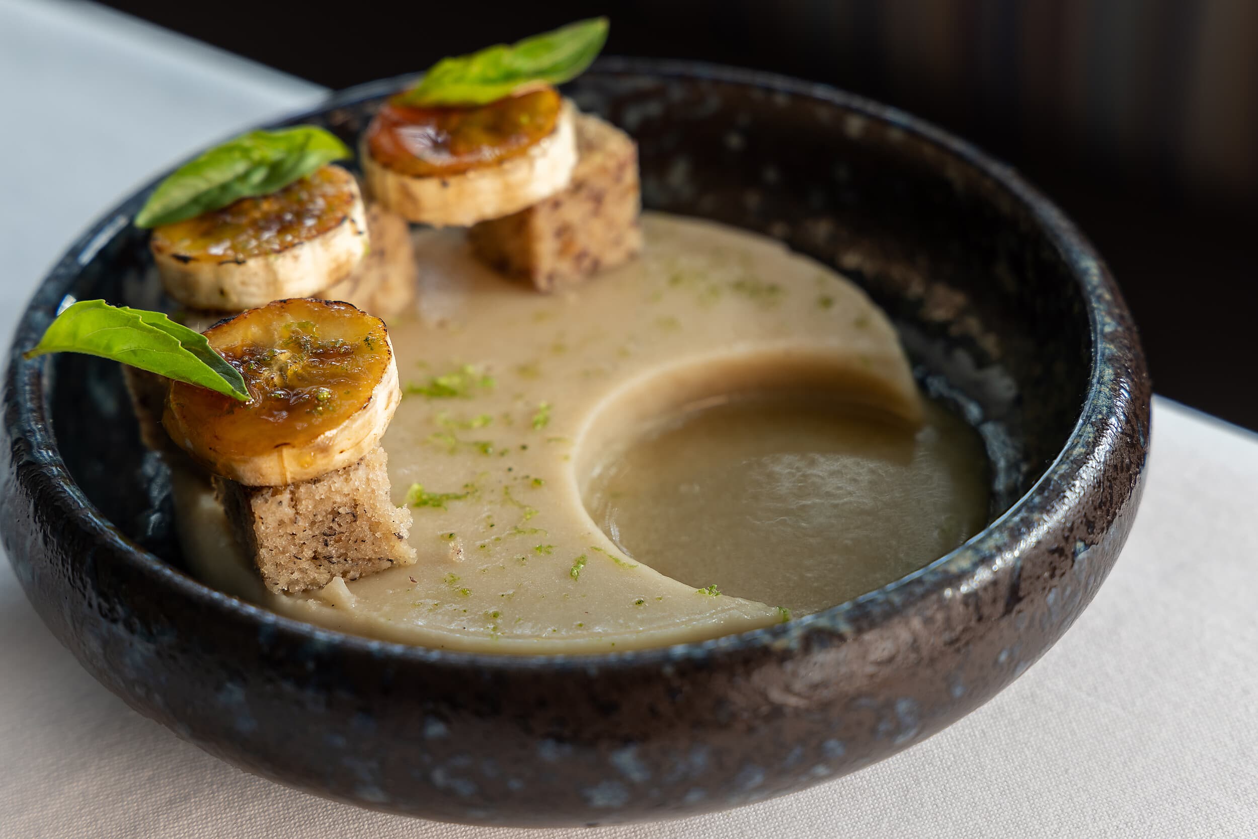 Caramelized banana dessert with lime zest at Cafe Marquesa, Key West
